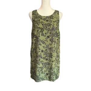 Ladies Green & Black Floral Sleeveless Sheath Dress, sz S by Forever 21​​​​